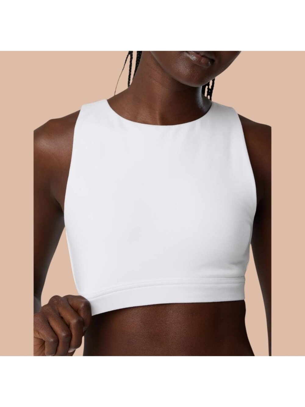 OFFLINE By Aerie High Neck Sports Bra The Hugger White Women's - Picture 3 of 7